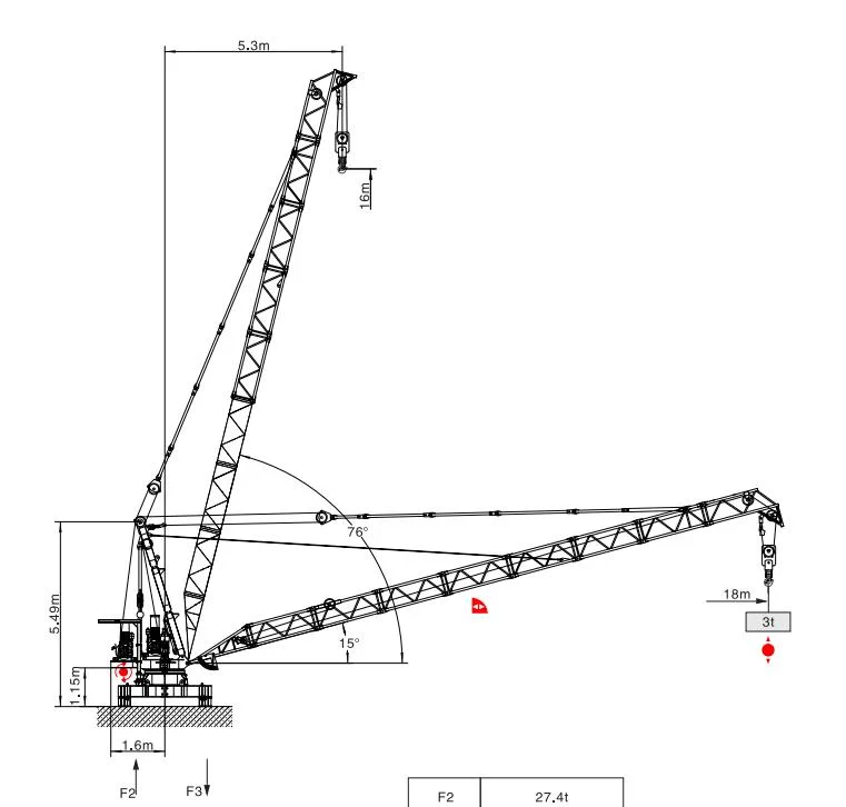 Qtdc1830A 360 Degree Rotation Derrick Crane Jib Length 18m, Tip Load 3ton, Max Load 4ton for Sale Tower Crane